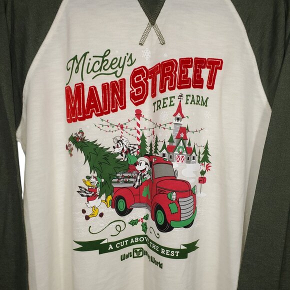 Disney Parks Mickeys Main Street Tree Farm Shirt Men's M Christmas Long Sleeve - Picture 2 of 5